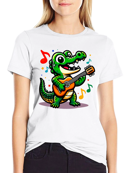 Cartoon Alligator Guitar T-Shirt