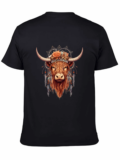 Boho Bull Graphic T-Shirt - Mens Black Tee
