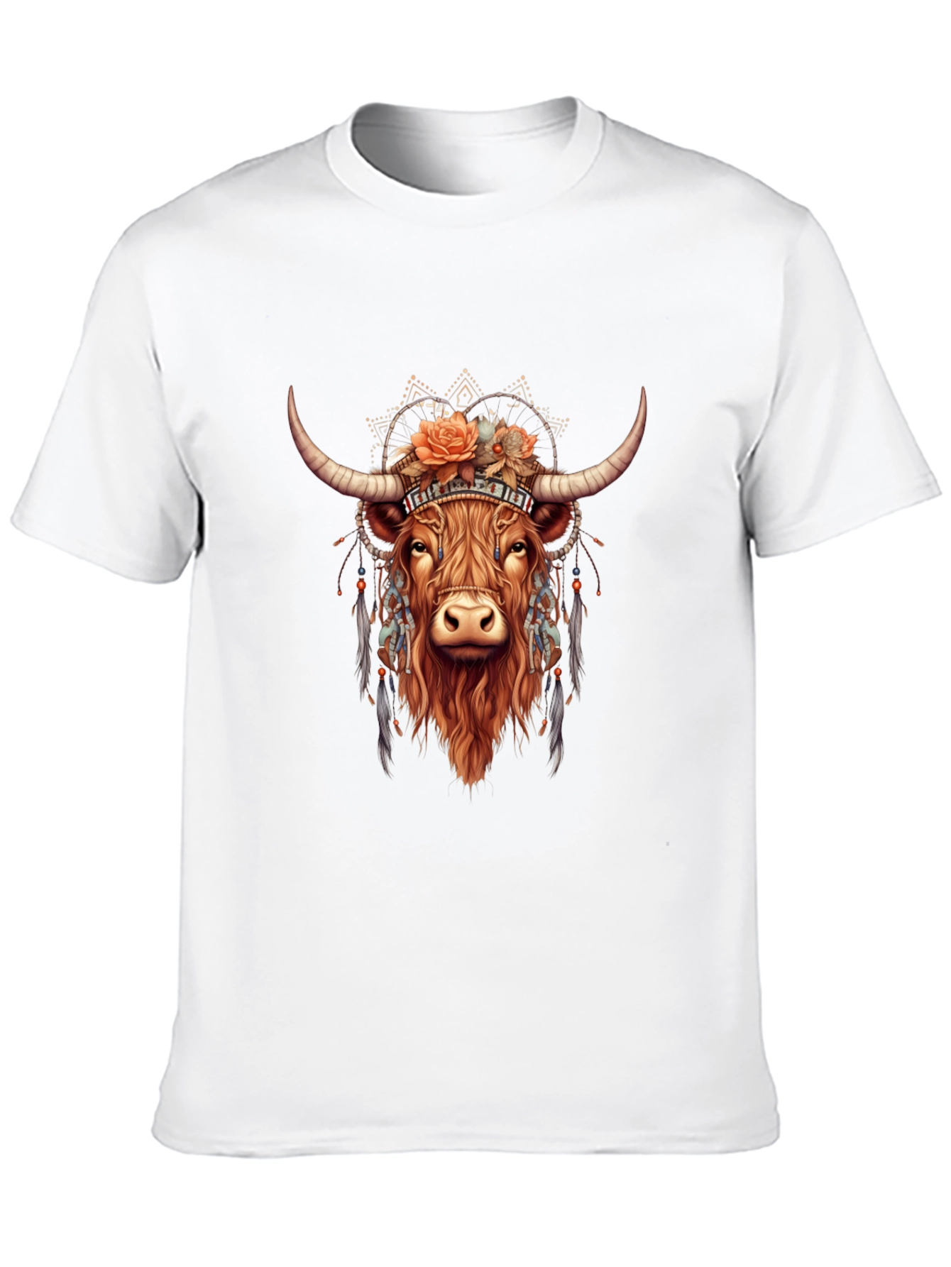Boho Bull Graphic T-Shirt - Mens Black Tee