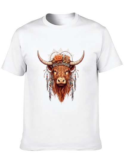 Boho Bull Graphic T-Shirt - Mens Black Tee