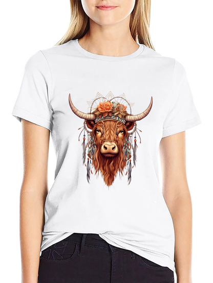 Boho Bull Graphic T-Shirt - Mens Black Tee
