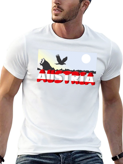 Austria Graphic T-Shirt - Black Short Sleeve Tee