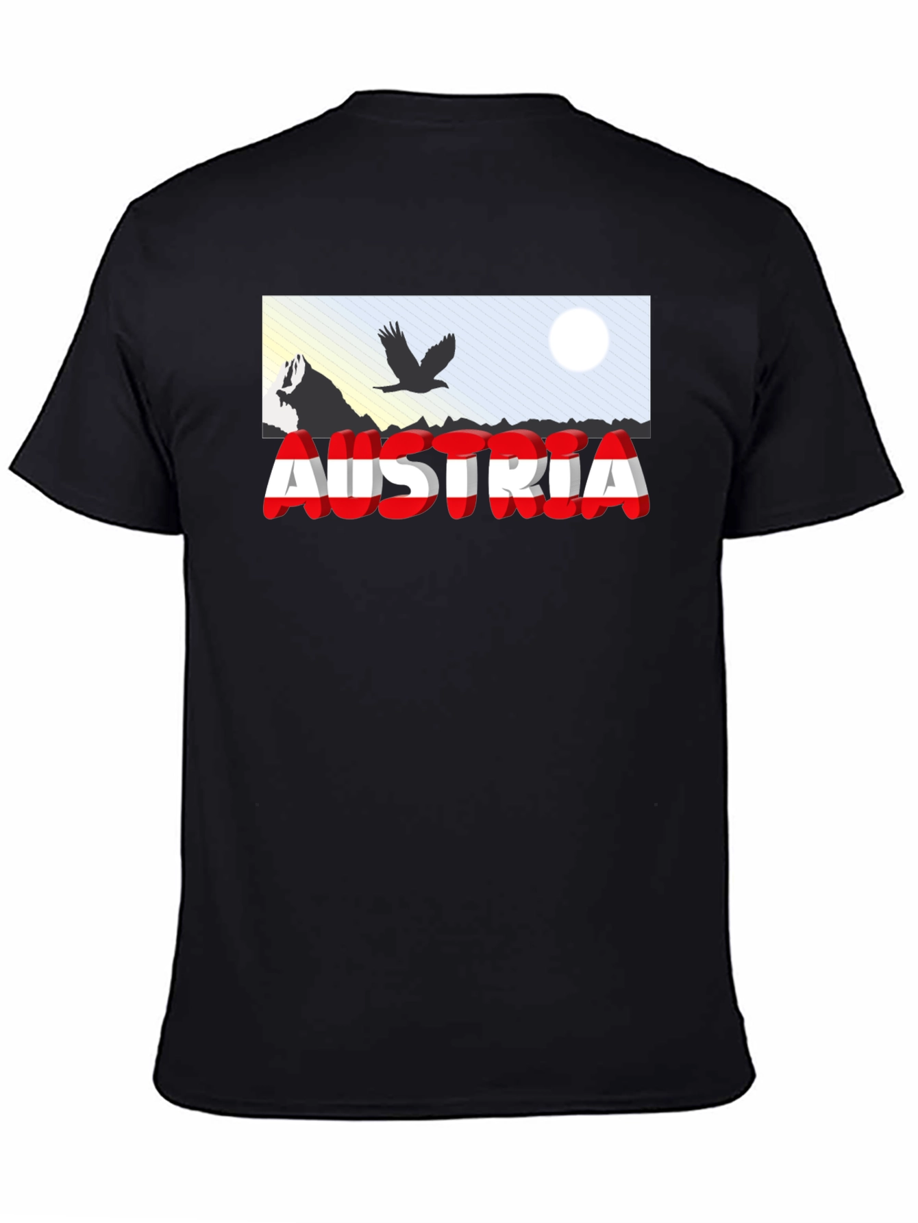 Austria Graphic T-Shirt - Black Short Sleeve Tee