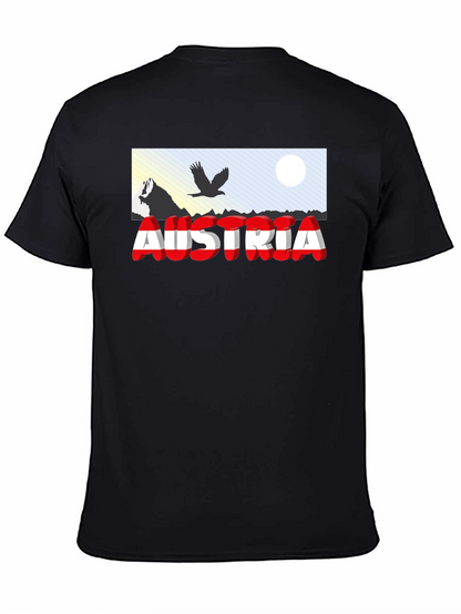 Austria Graphic T-Shirt - Black Short Sleeve Tee