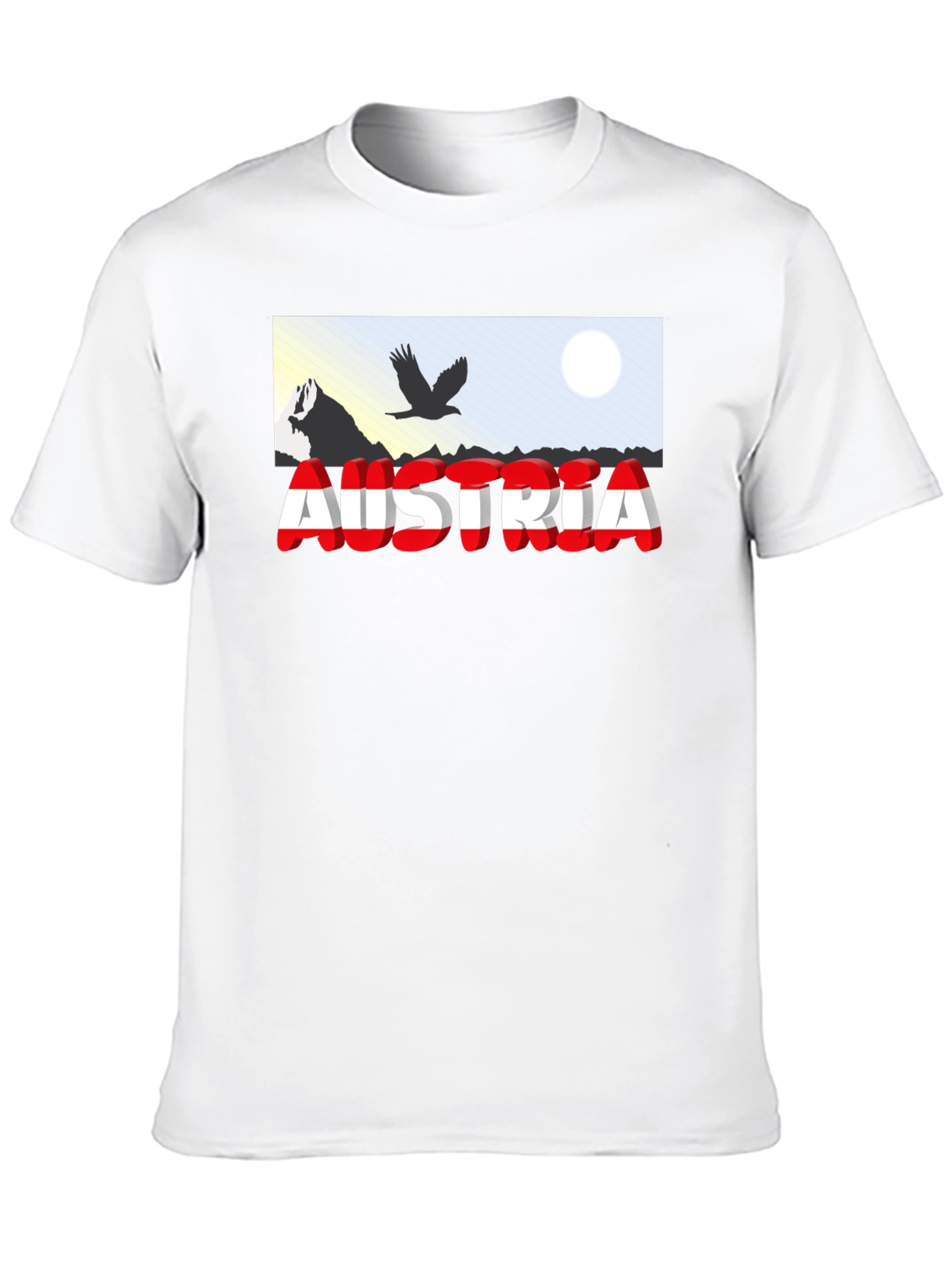 Austria Graphic T-Shirt - Black Short Sleeve Tee