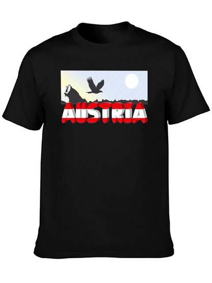 Austria Graphic T-Shirt - Black Short Sleeve Tee