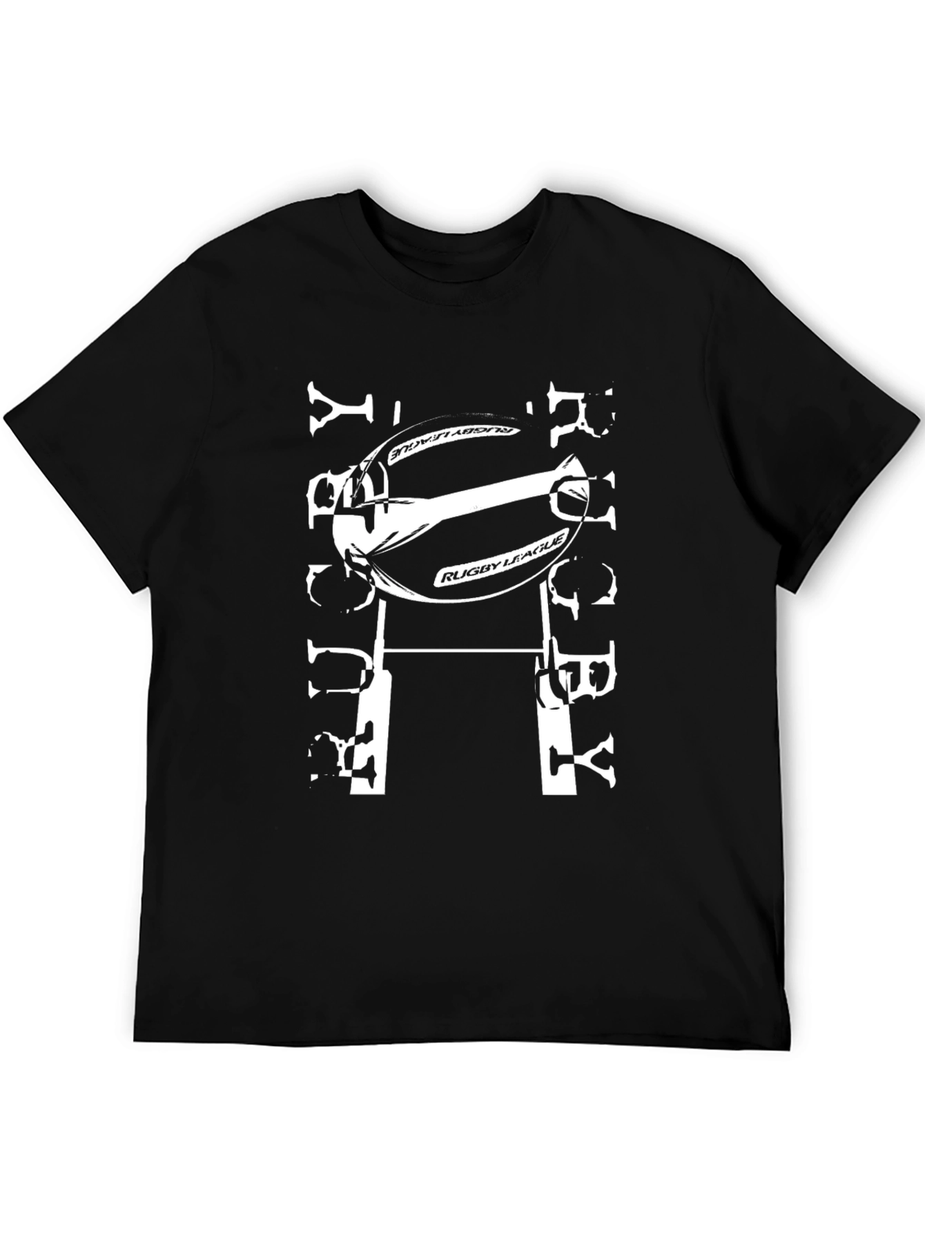 Rugby League T-Shirt - Black Graphic Tee