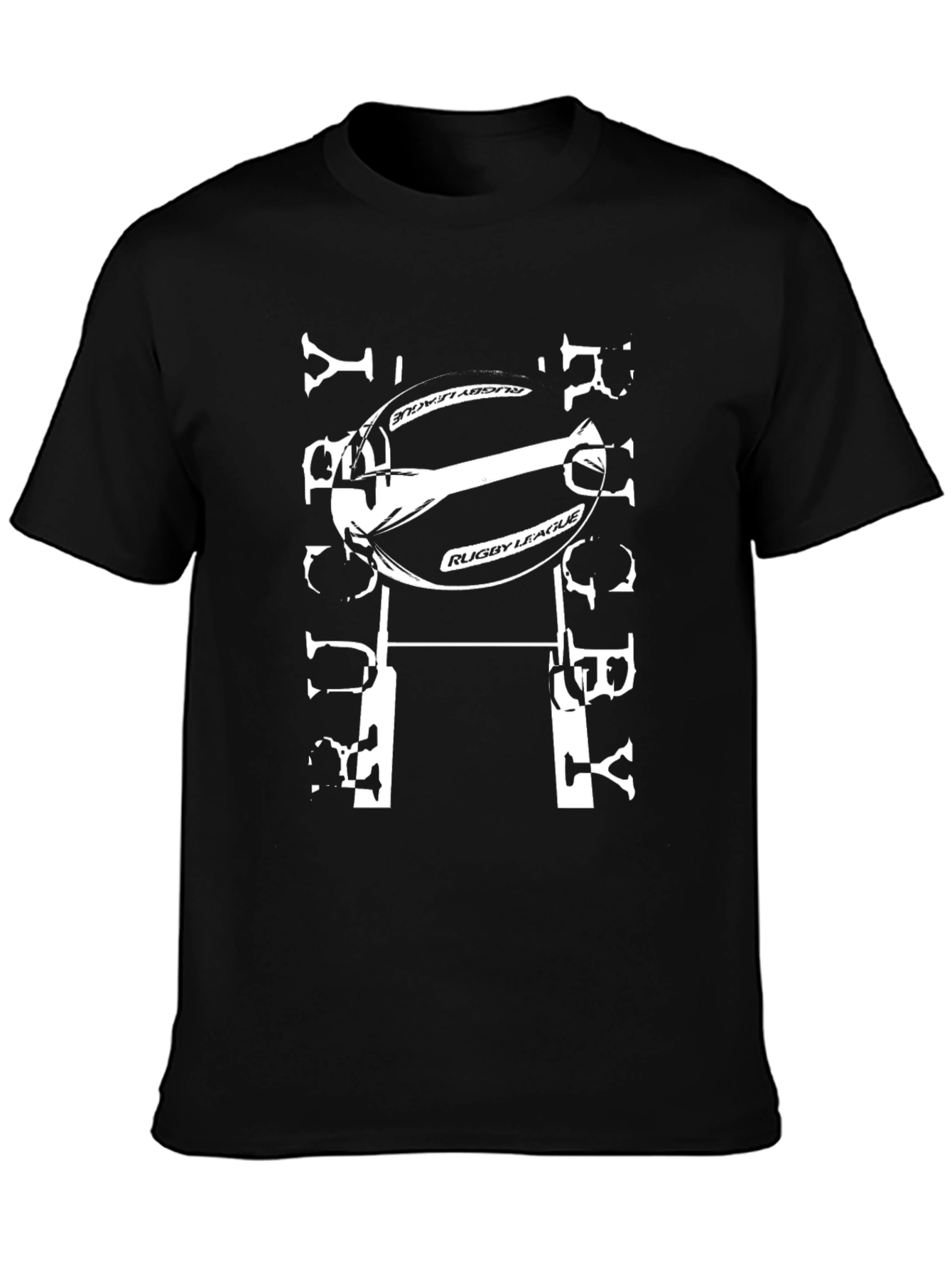 Rugby League T-Shirt - Black Graphic Tee