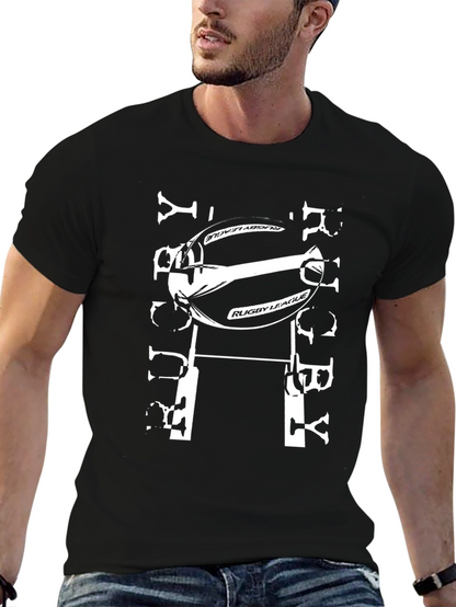 Rugby League T-Shirt - Black Graphic Tee