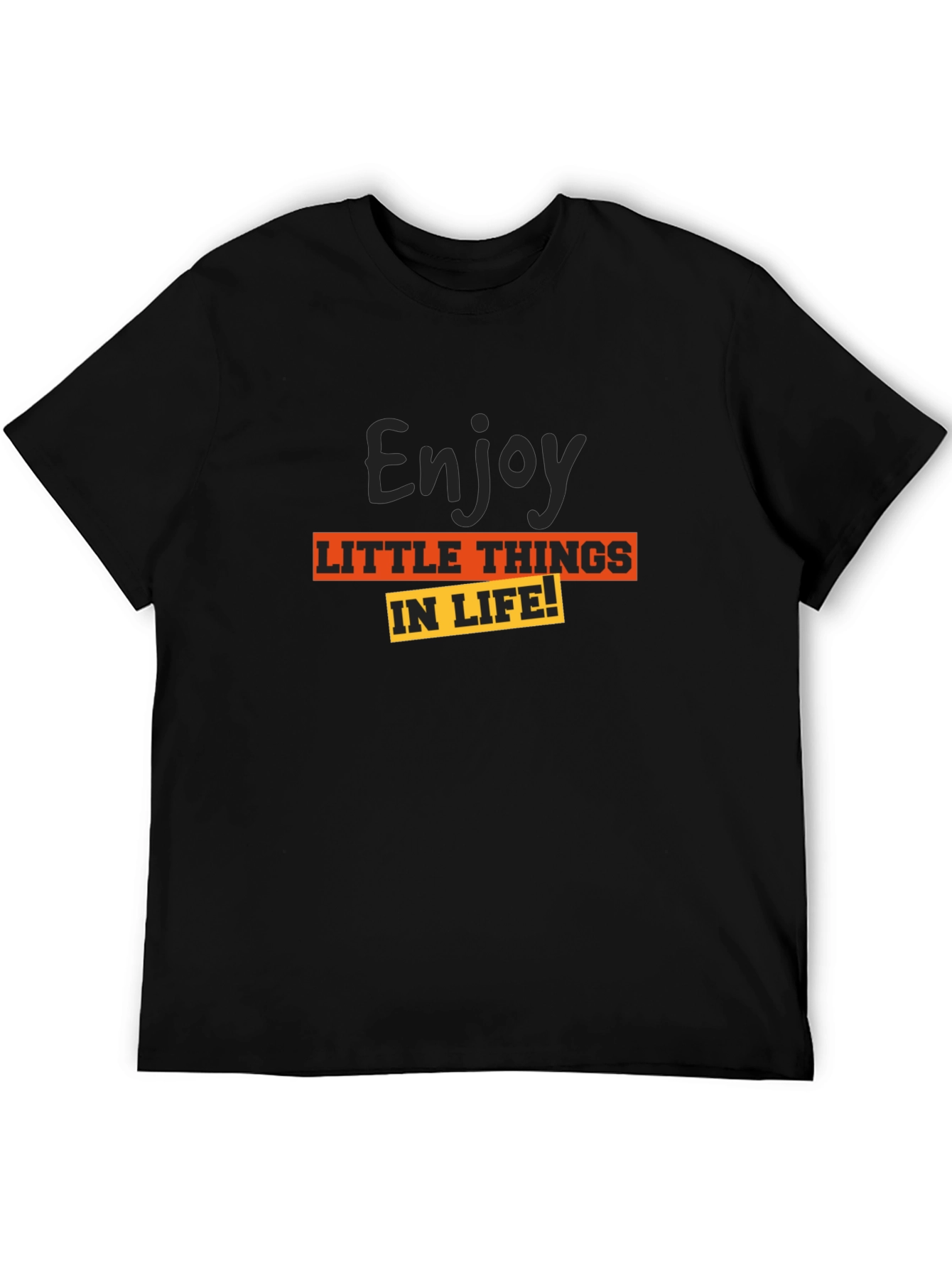 Enjoy Little Things Black Graphic Tee