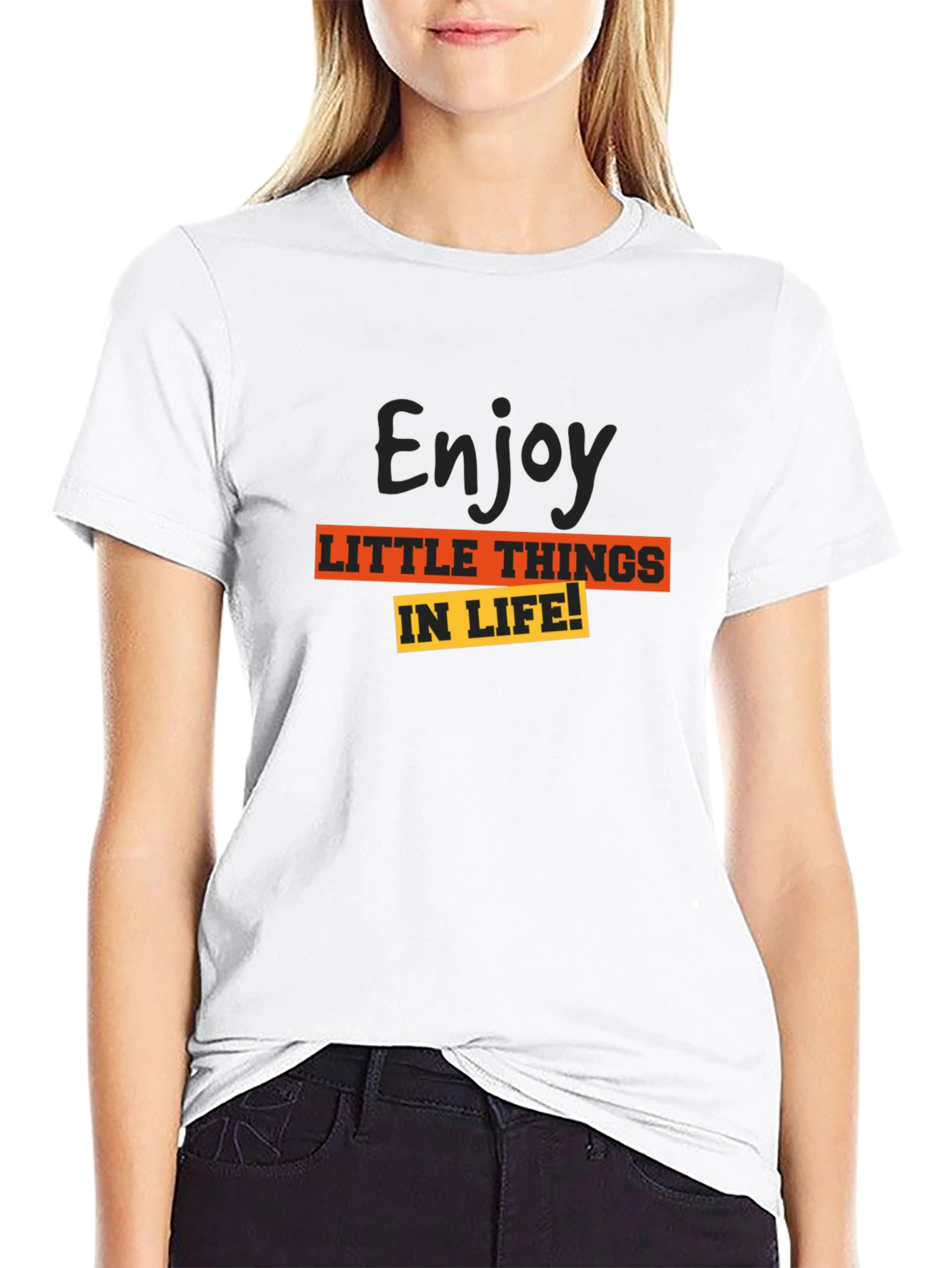 Enjoy Little Things Black Graphic Tee
