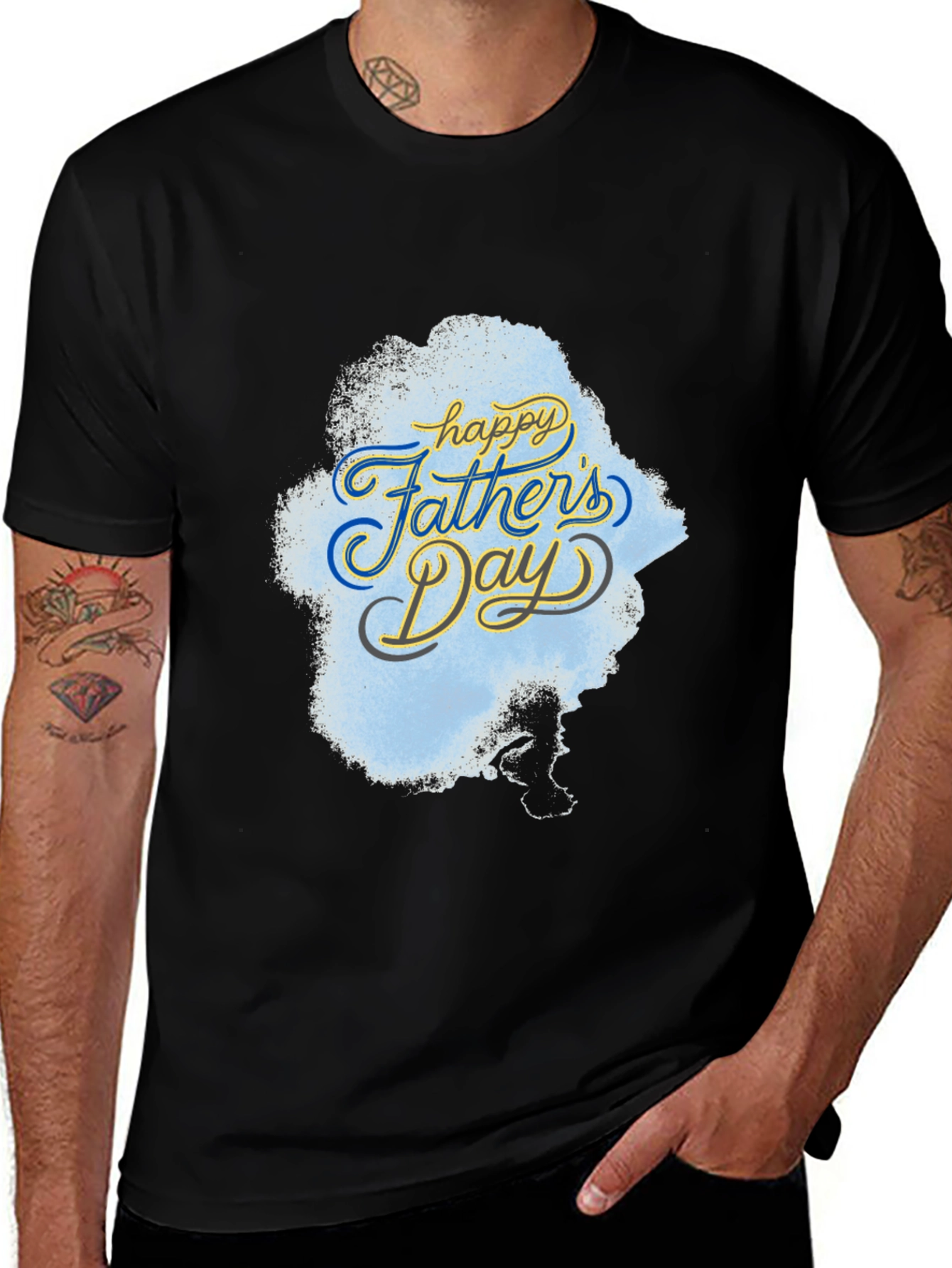 Happy Fathers Day Black T-Shirt