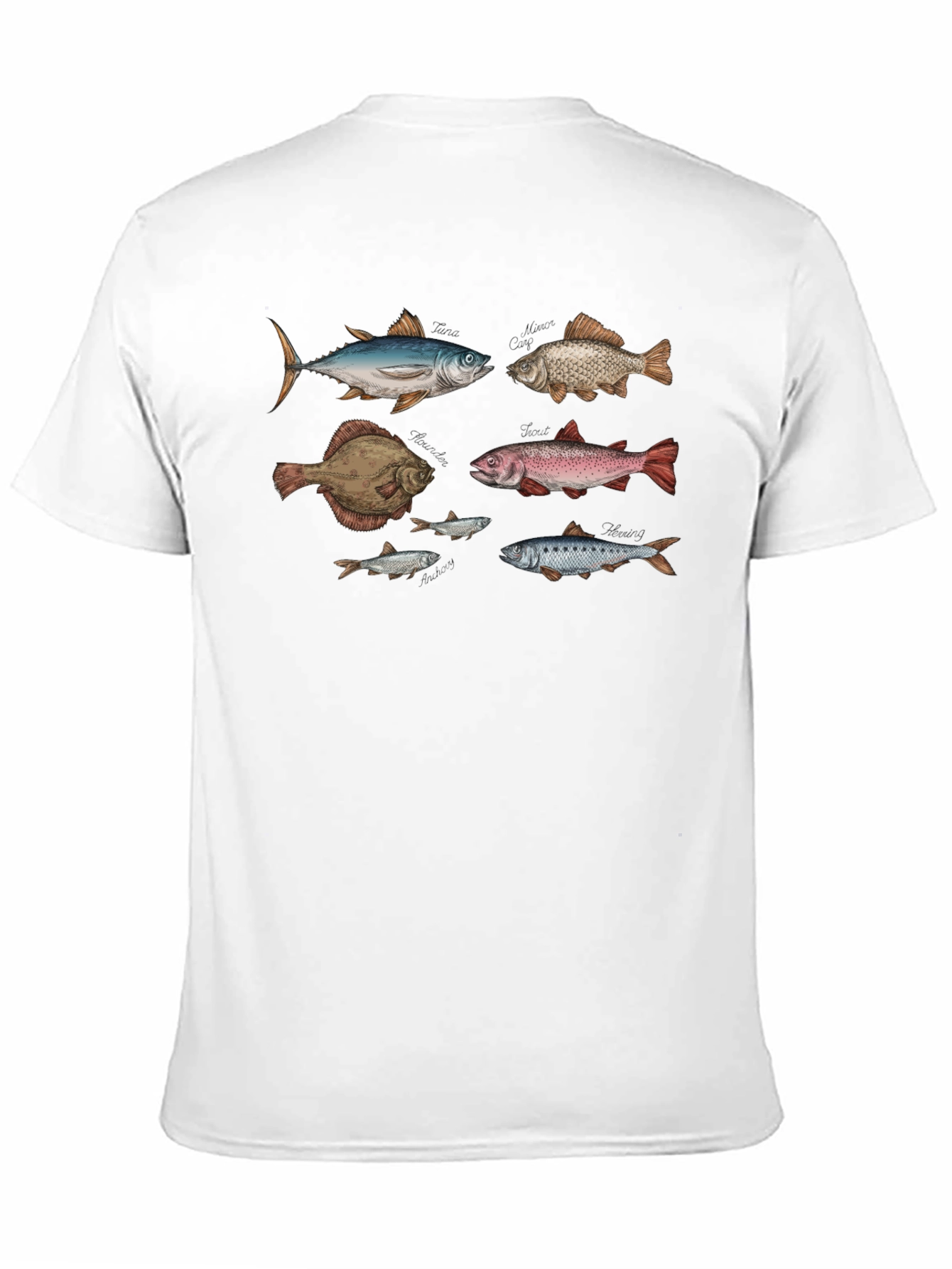 Fish Print Black T-Shirt