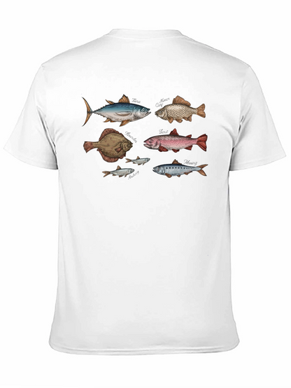 Fish Print Black T-Shirt
