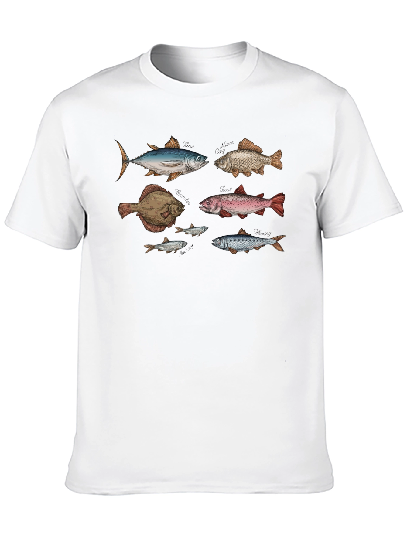 Fish Print Black T-Shirt