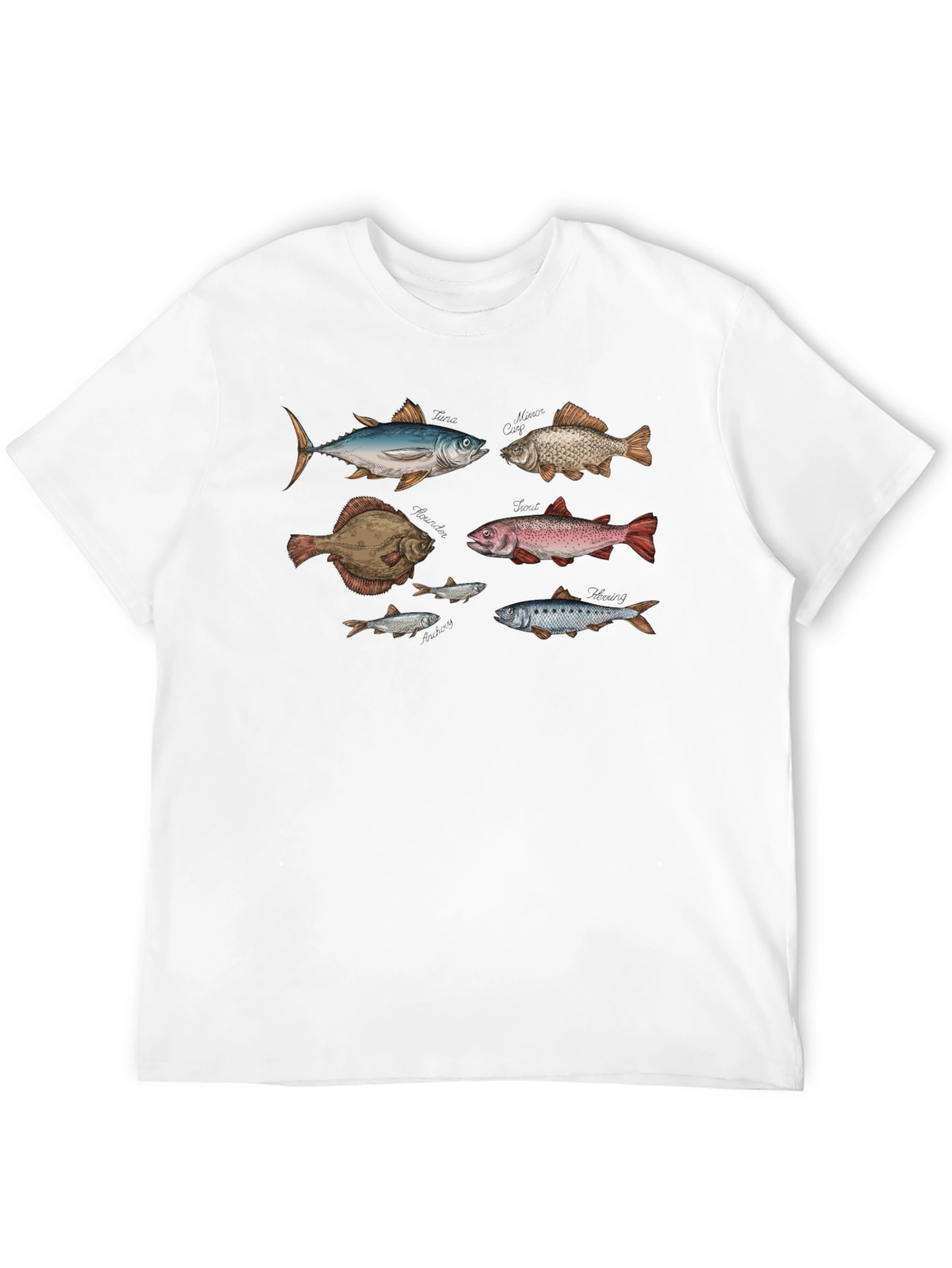 Fish Print Black T-Shirt