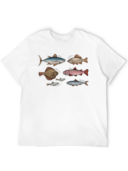 Fish Print Black T-Shirt