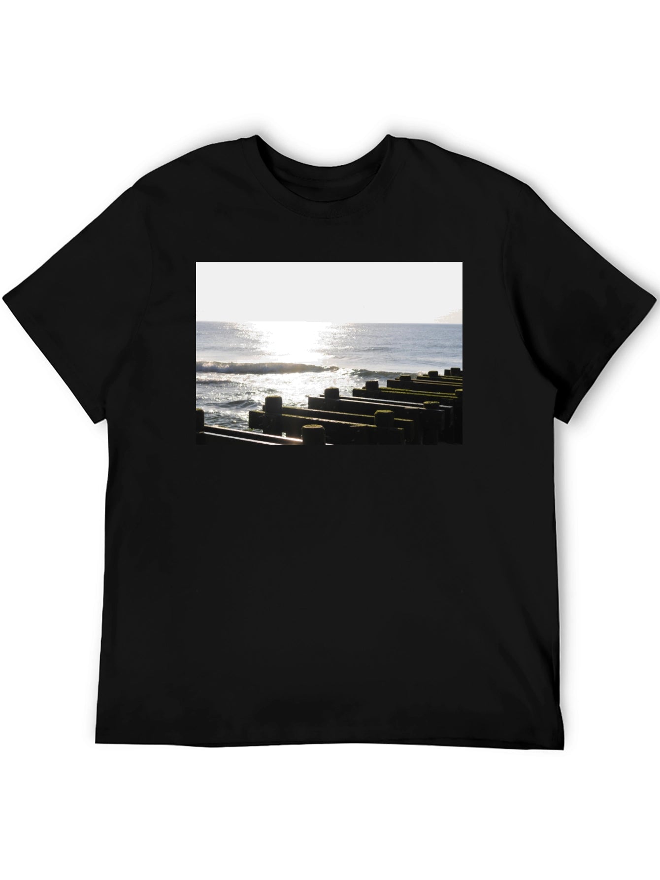 Ocean View Graphic Tee - Unisex Black T-Shirt