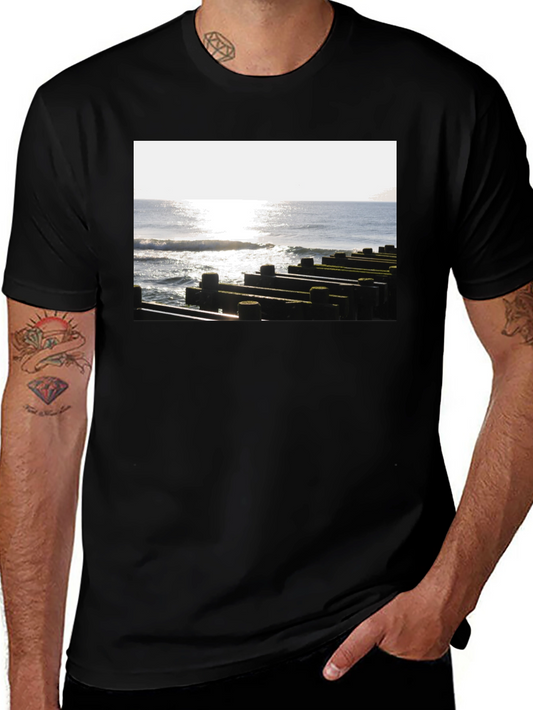Ocean View Graphic Tee - Unisex Black T-Shirt