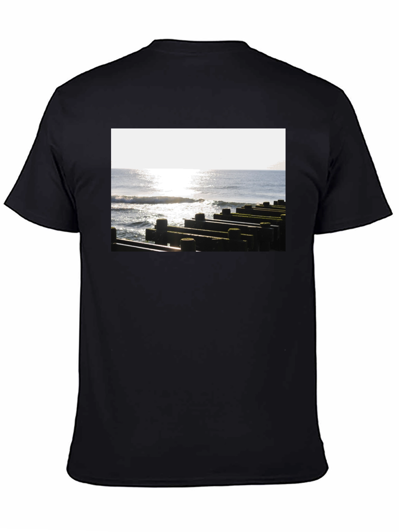 Ocean View Graphic Tee - Unisex Black T-Shirt