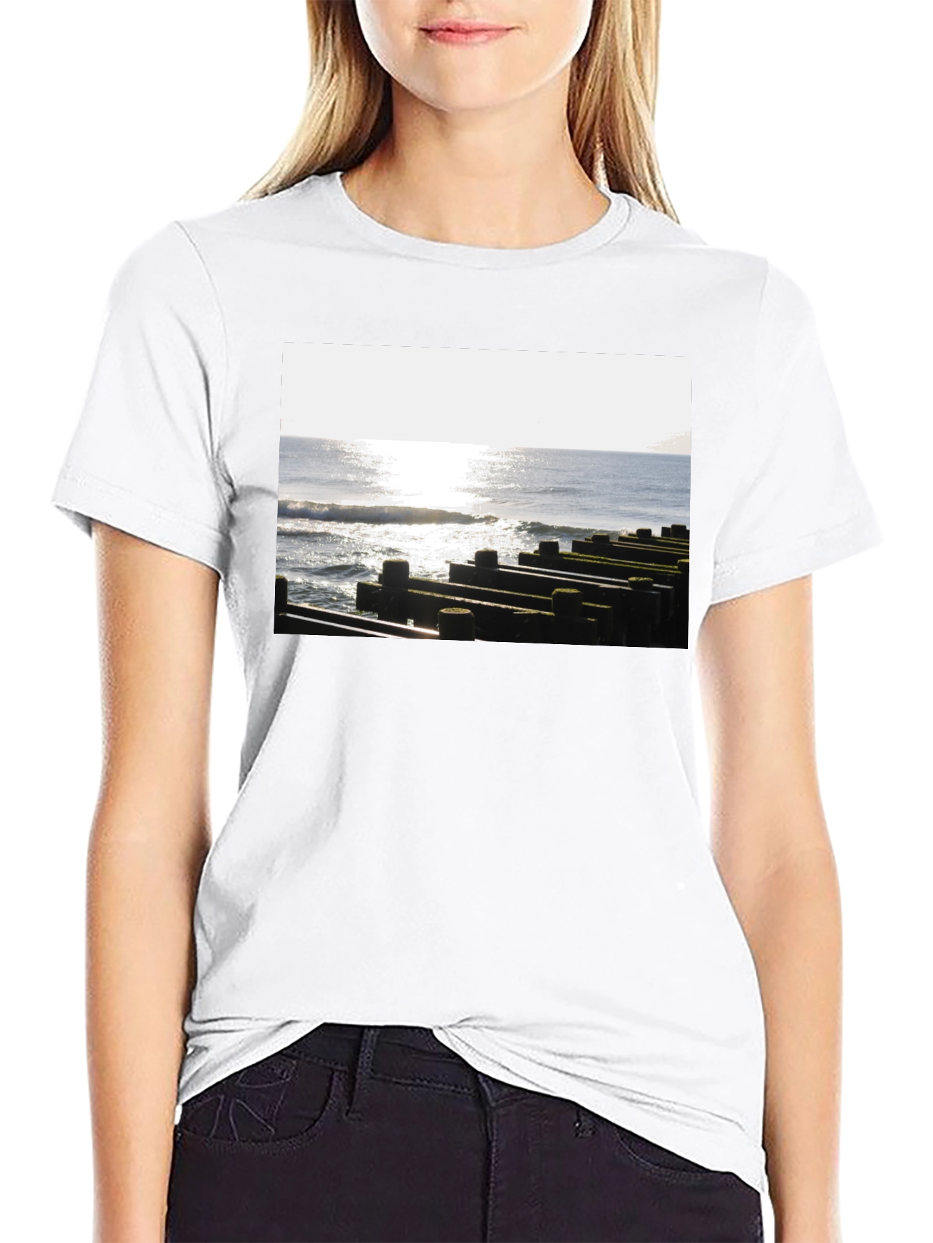 Ocean View Graphic Tee - Unisex Black T-Shirt