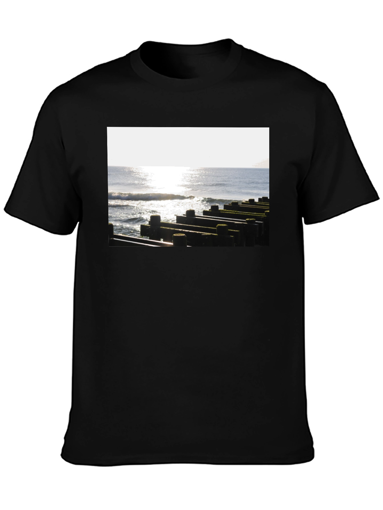 Ocean View Graphic Tee - Unisex Black T-Shirt