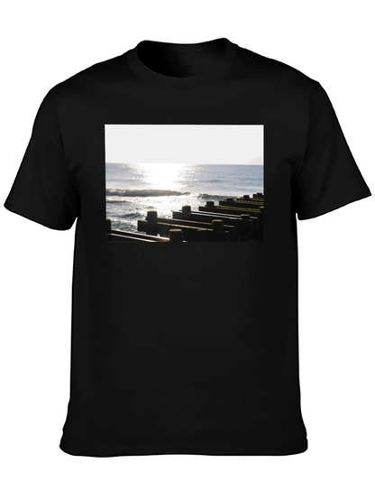 Ocean View Graphic Tee - Unisex Black T-Shirt