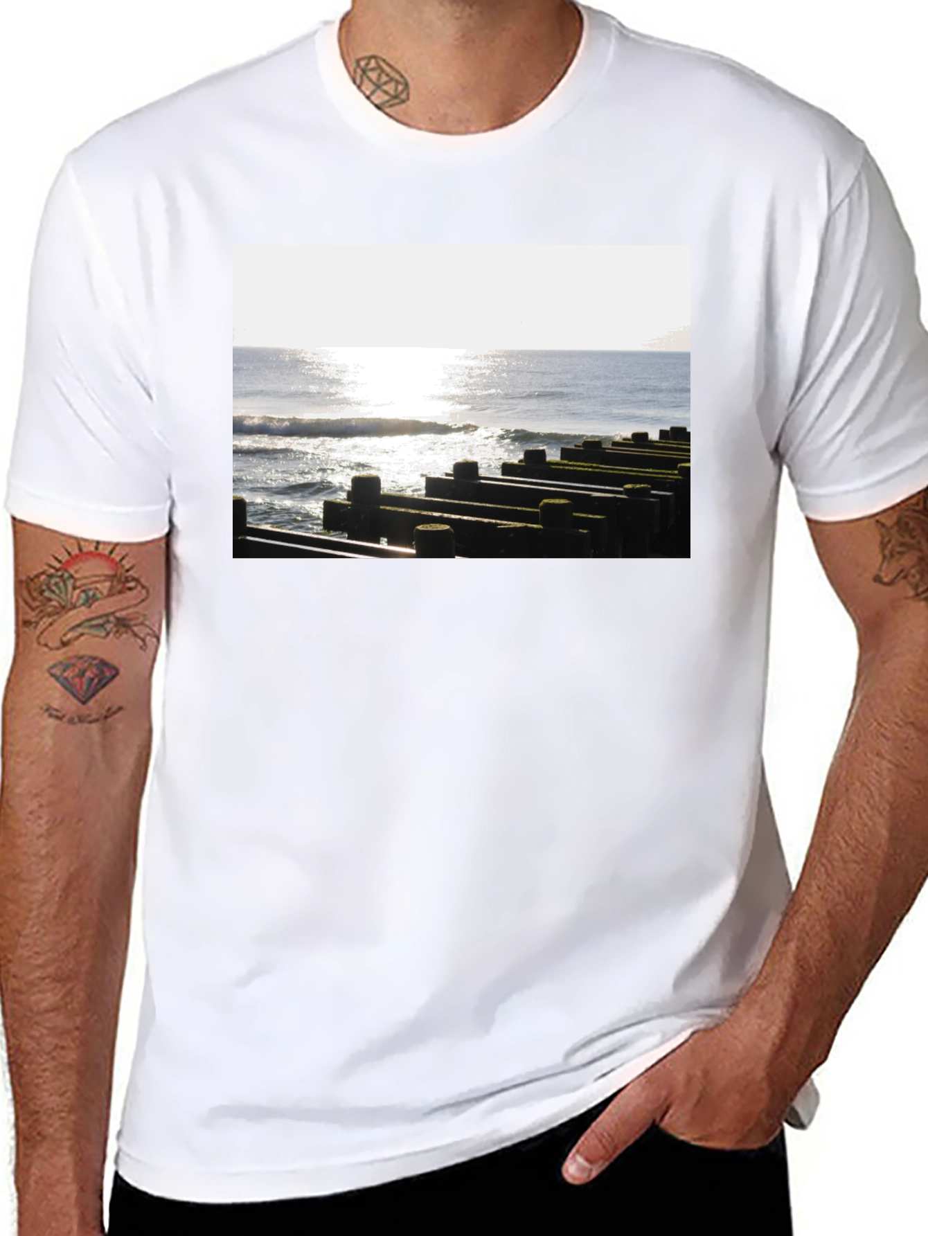 Ocean View Graphic Tee - Unisex Black T-Shirt