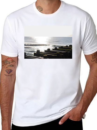 Ocean View Graphic Tee - Unisex Black T-Shirt
