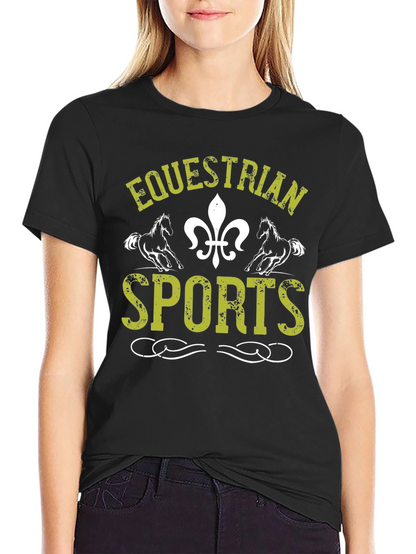 Equestrian Sports Graphic Print T-Shirt