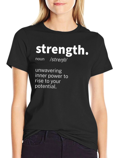 Strength Definition Black T-Shirt - Motivational Tee