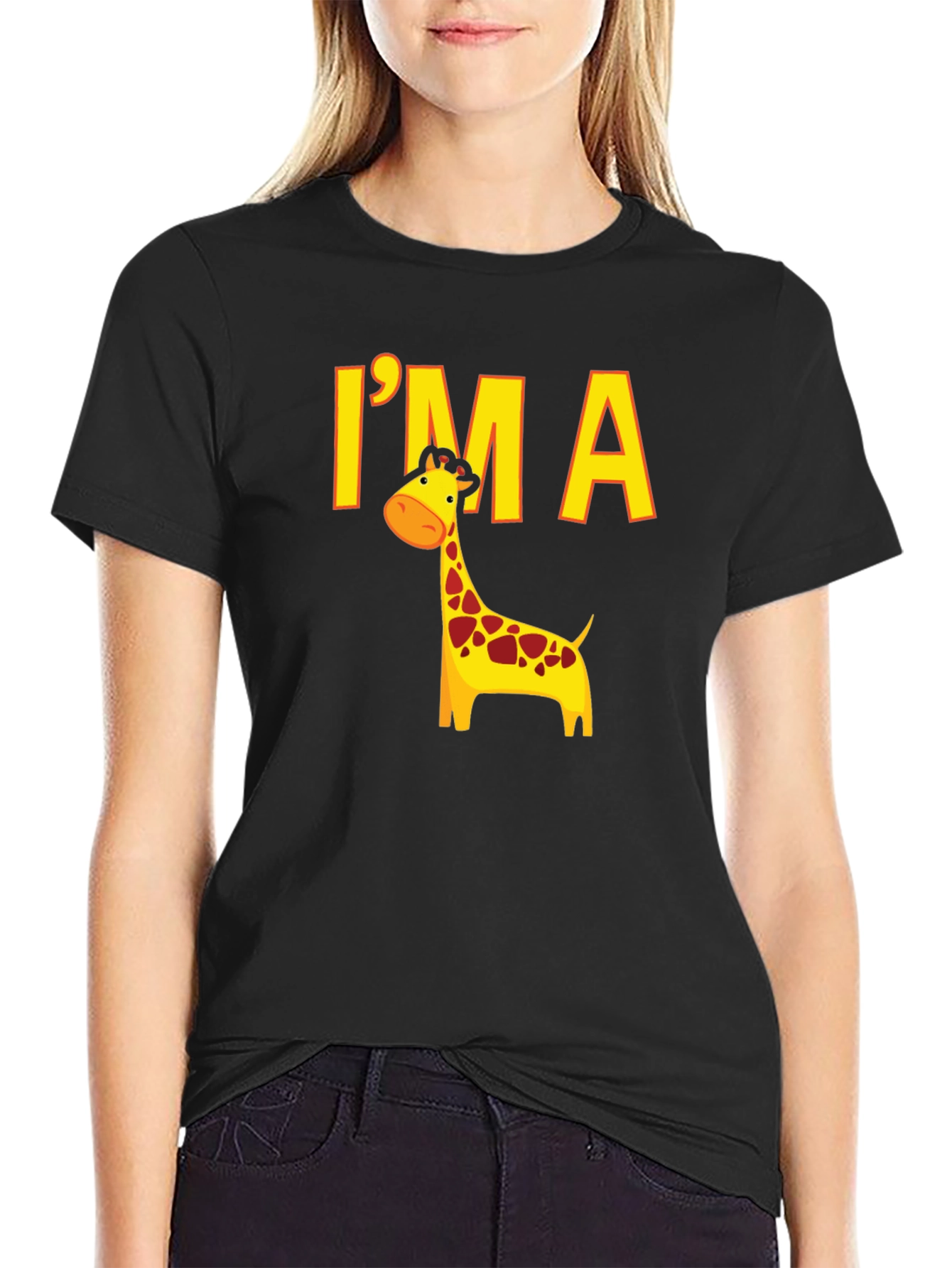 Im a Giraffe Black T-Shirt