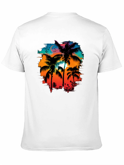 Palm Sunset Graphic Tee - Tropical Style