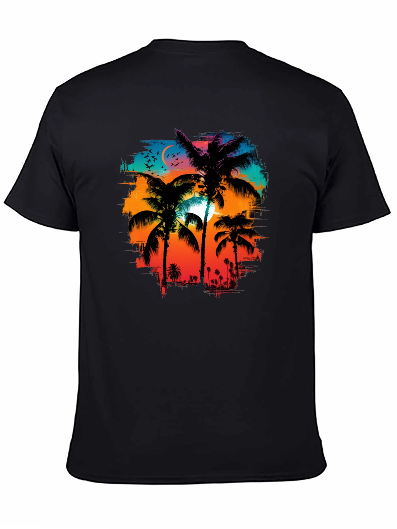 Palm Sunset Graphic Tee - Tropical Style