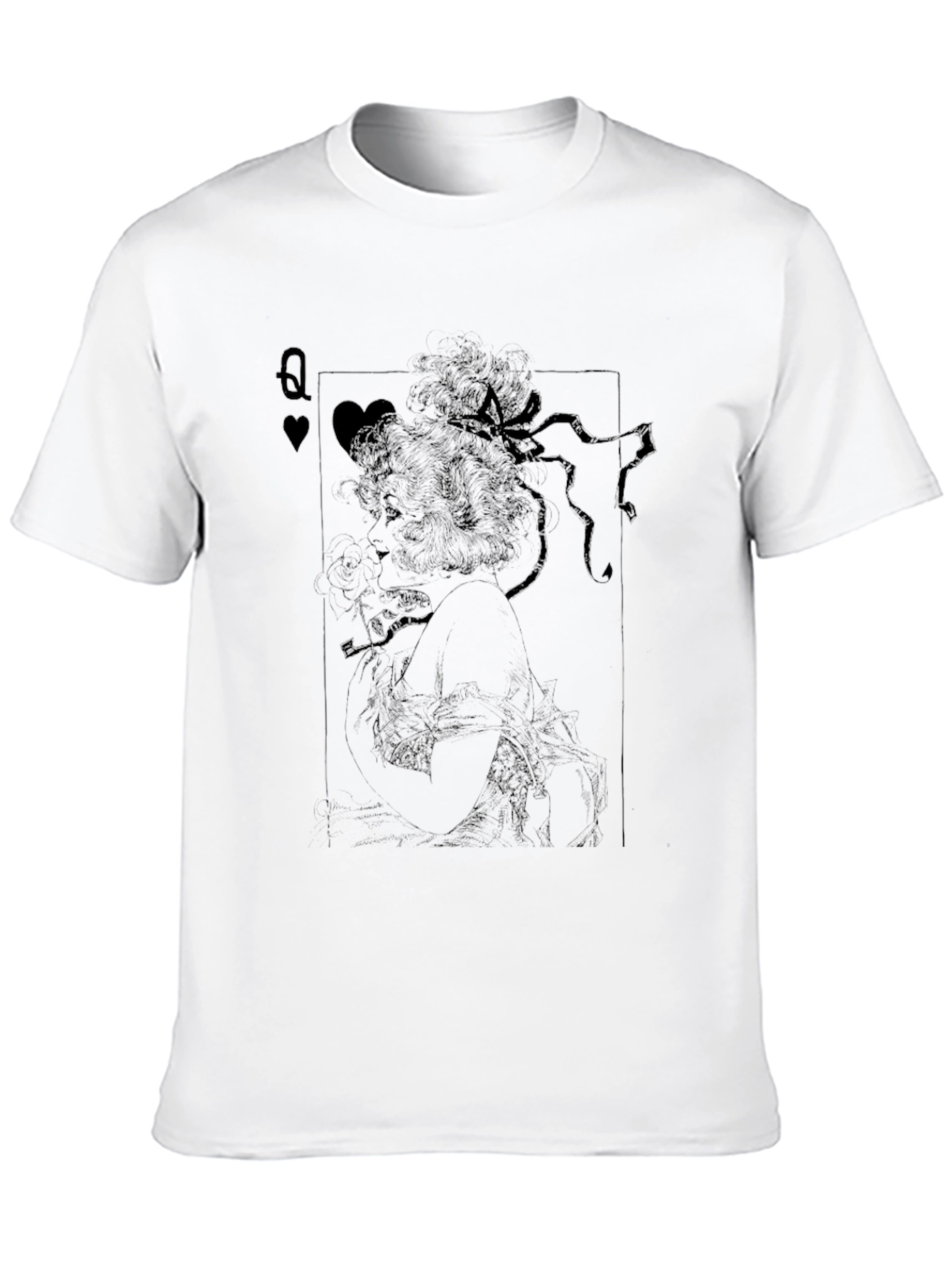 Queen of Hearts Playing Card Graphic T-Shirt