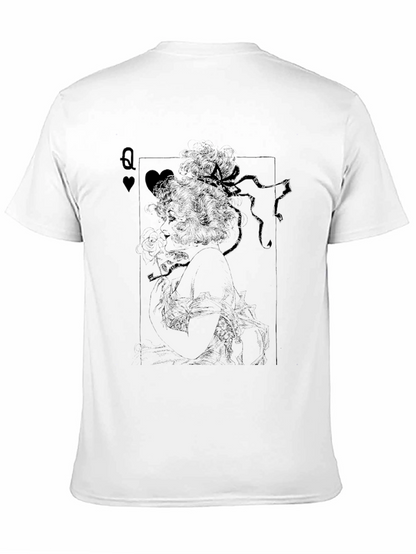 Queen of Hearts Playing Card Graphic T-Shirt