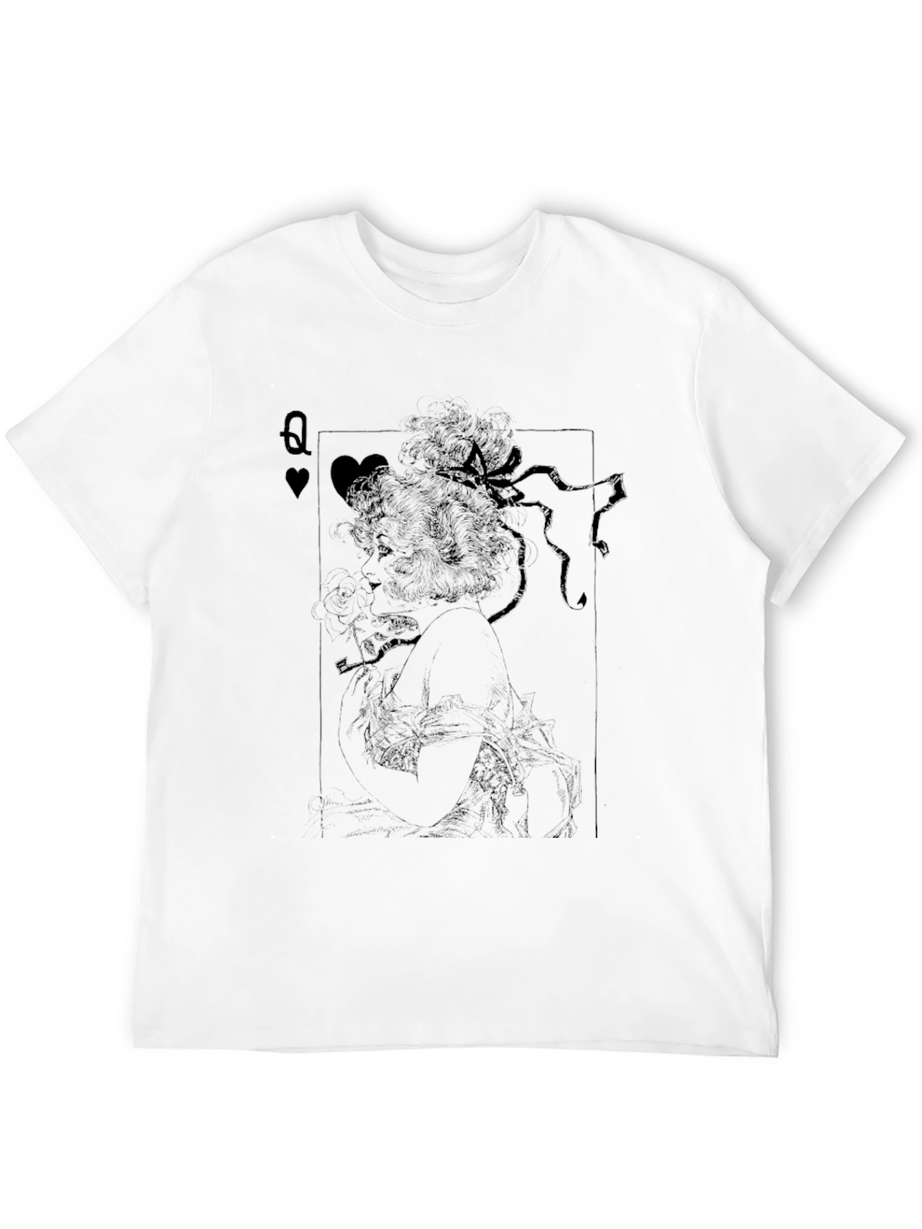 Queen of Hearts Playing Card Graphic T-Shirt