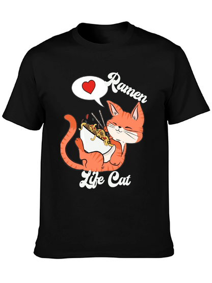 Ramen Life Cat Graphic T-Shirt