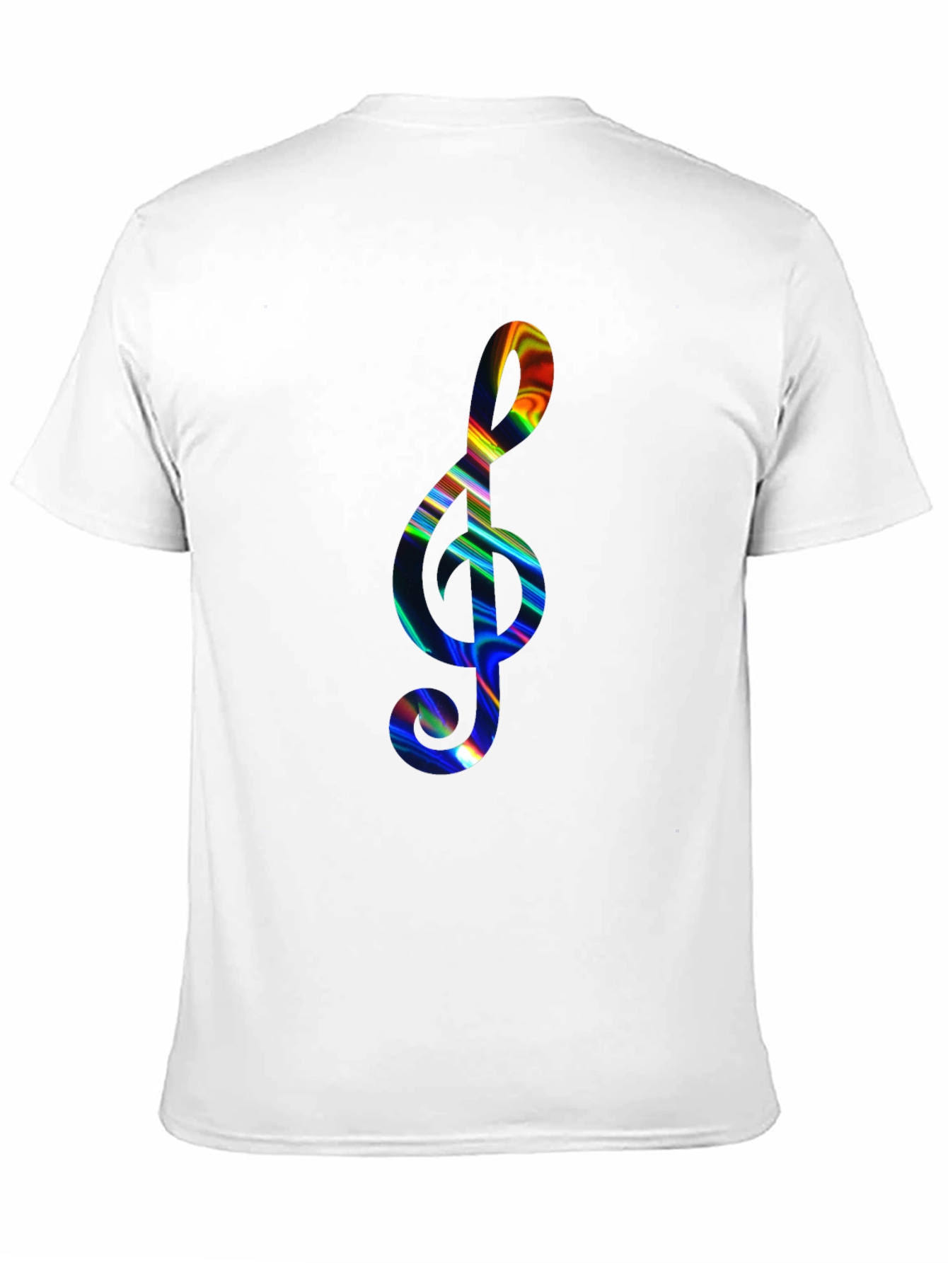 Rainbow Treble Clef Black T-Shirt