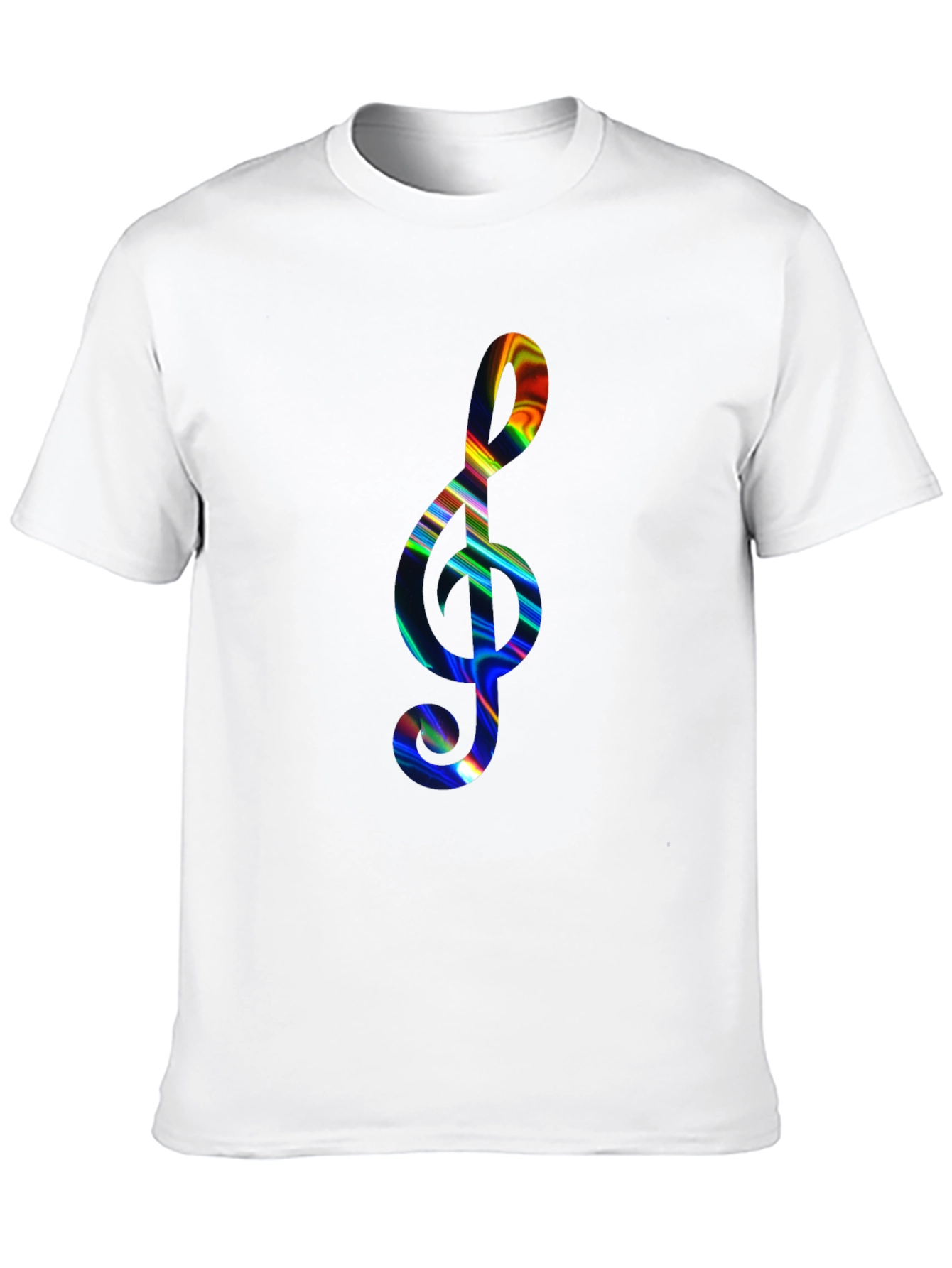 Rainbow Treble Clef Black T-Shirt