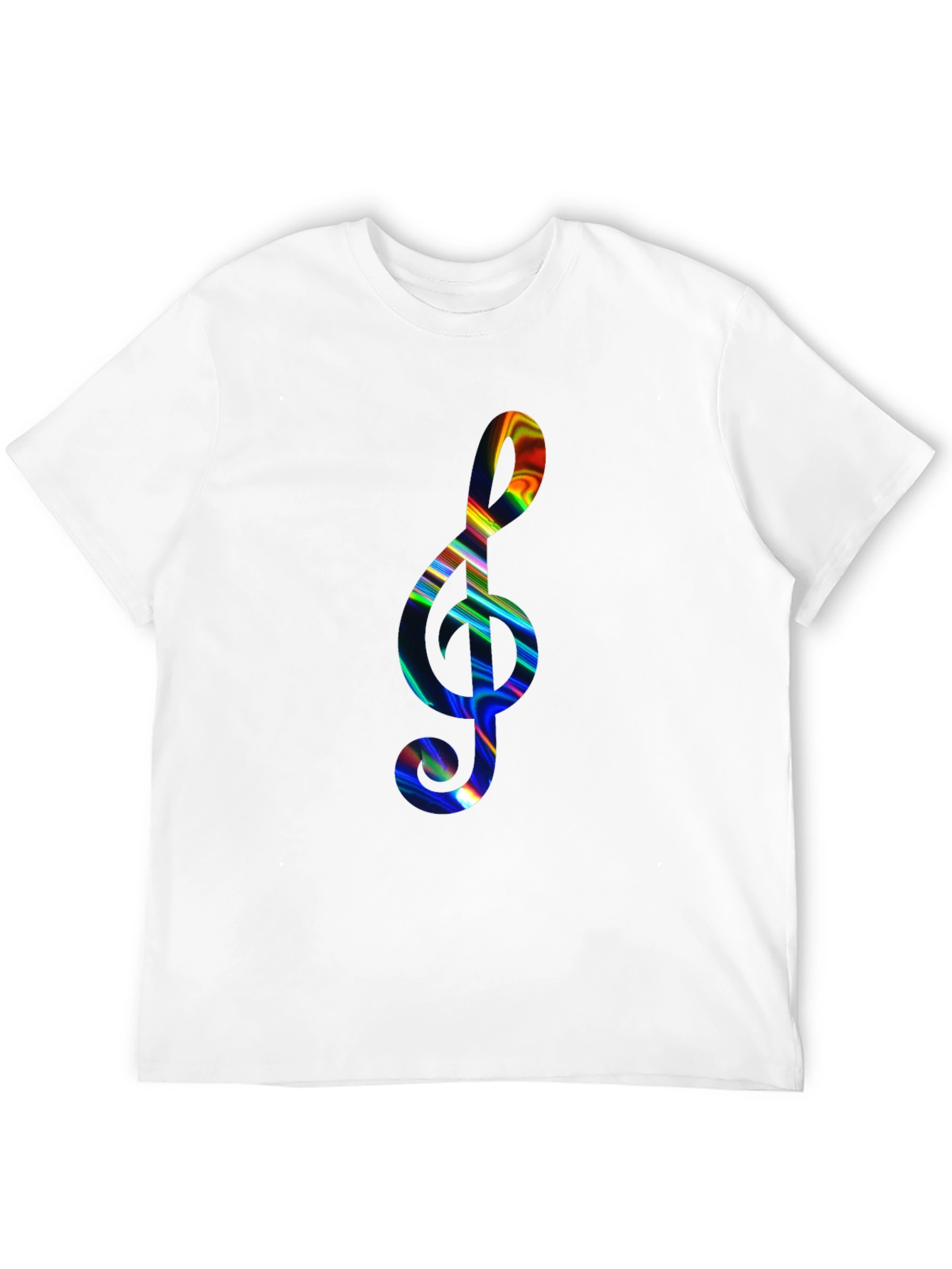 Rainbow Treble Clef Black T-Shirt