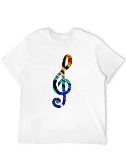 Rainbow Treble Clef Black T-Shirt