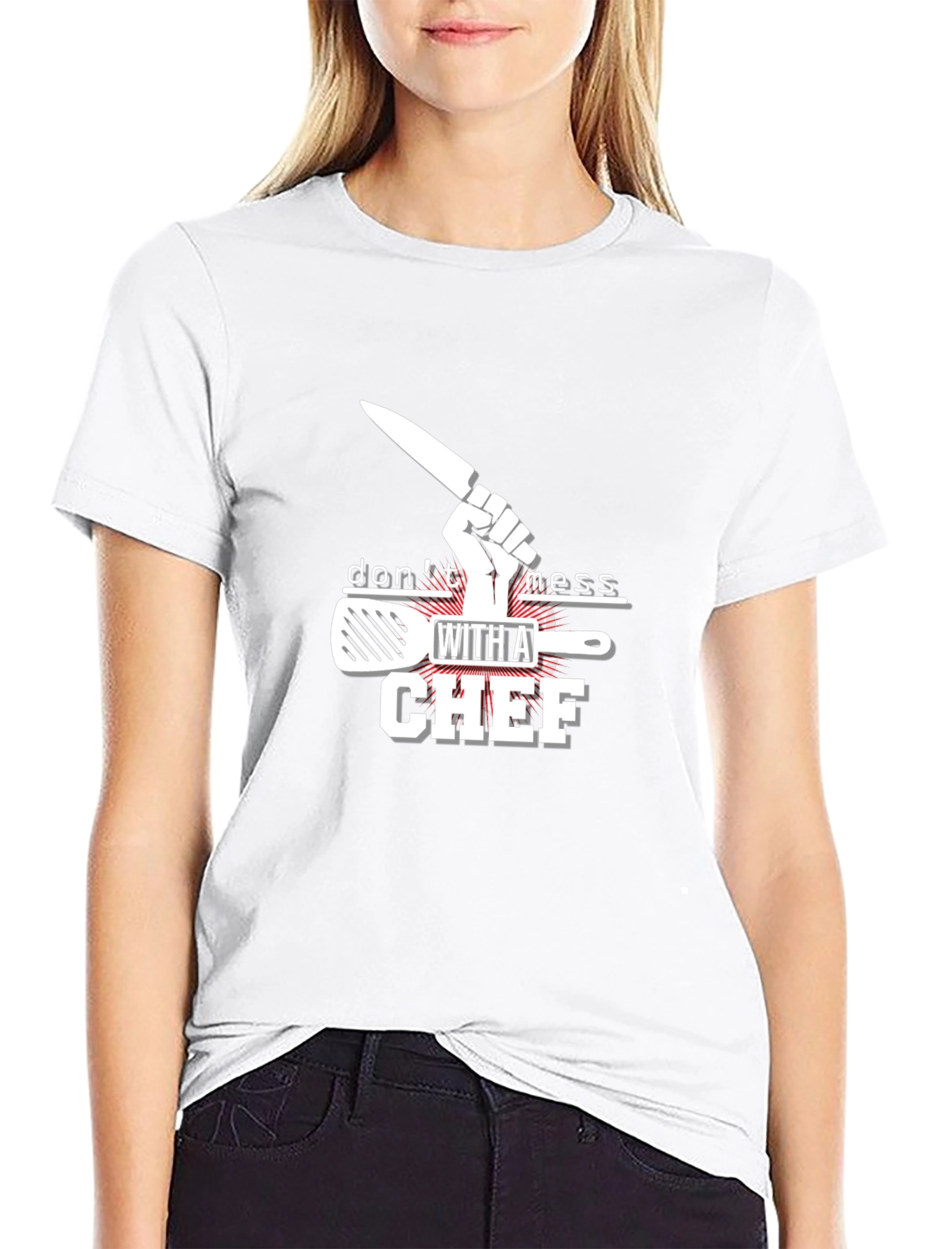 Dont Mess With A Chef Black T-Shirt