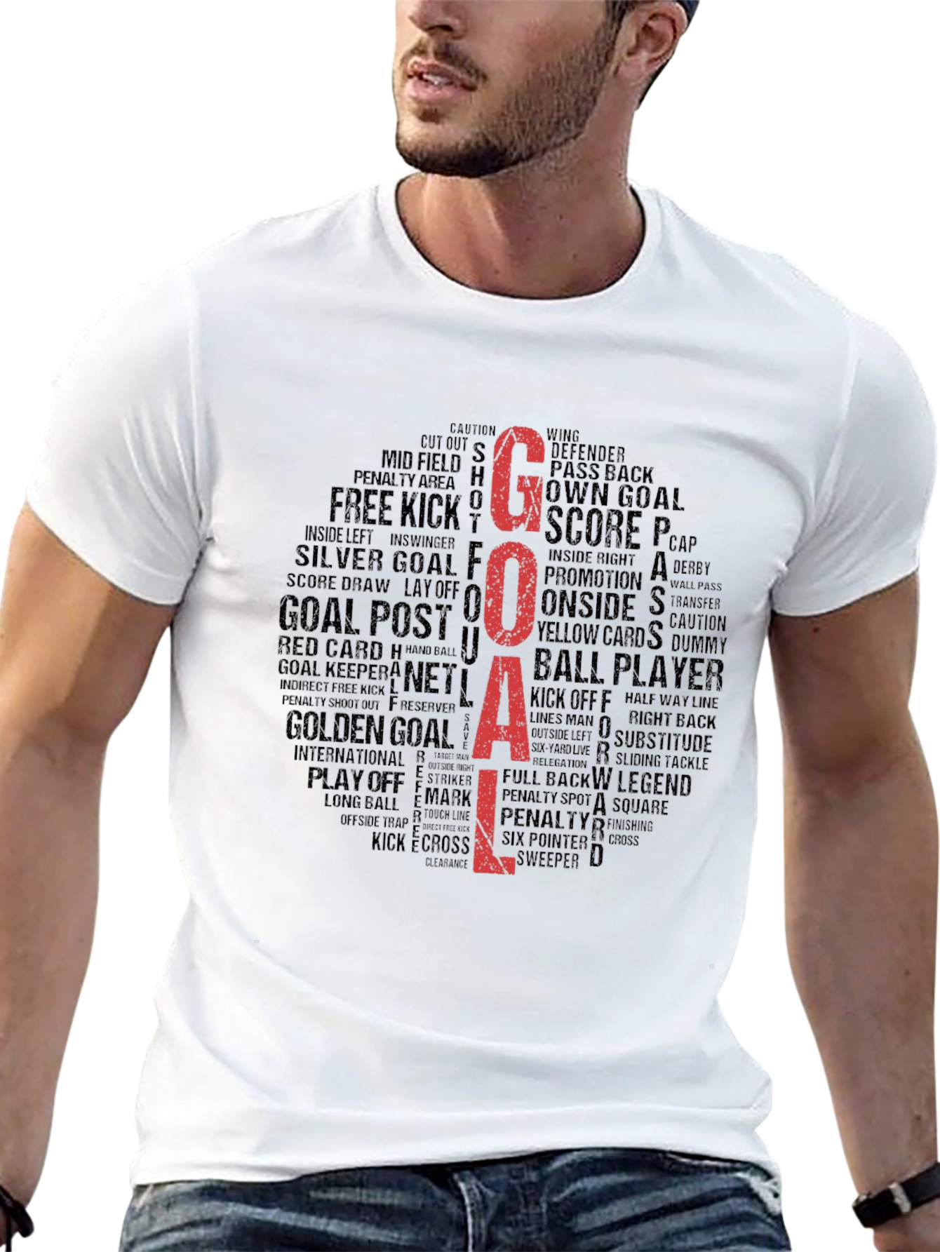 Goal! Soccer Word Cloud Graphic Tee