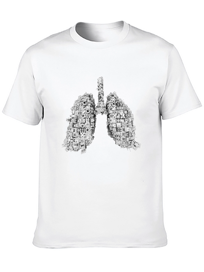 Tech Lungs Graphic Tee - Unique Anatomical Design