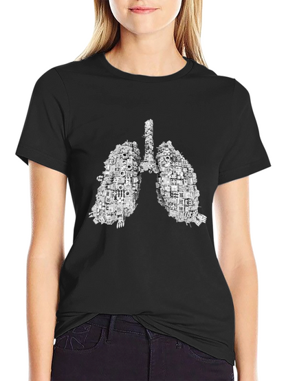 Tech Lungs Graphic Tee - Unique Anatomical Design