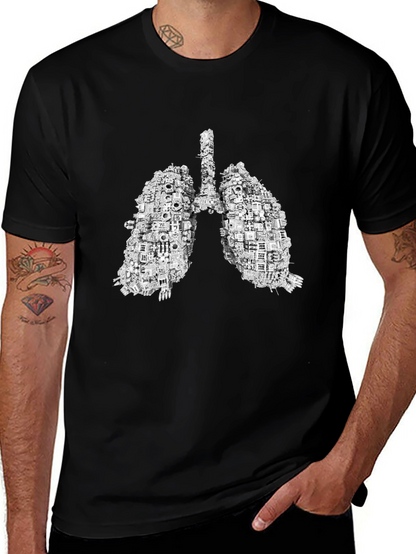 Tech Lungs Graphic Tee - Unique Anatomical Design