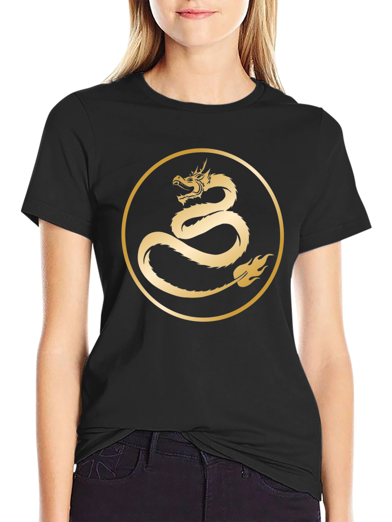Dragon Circle Graphic Tee - Black