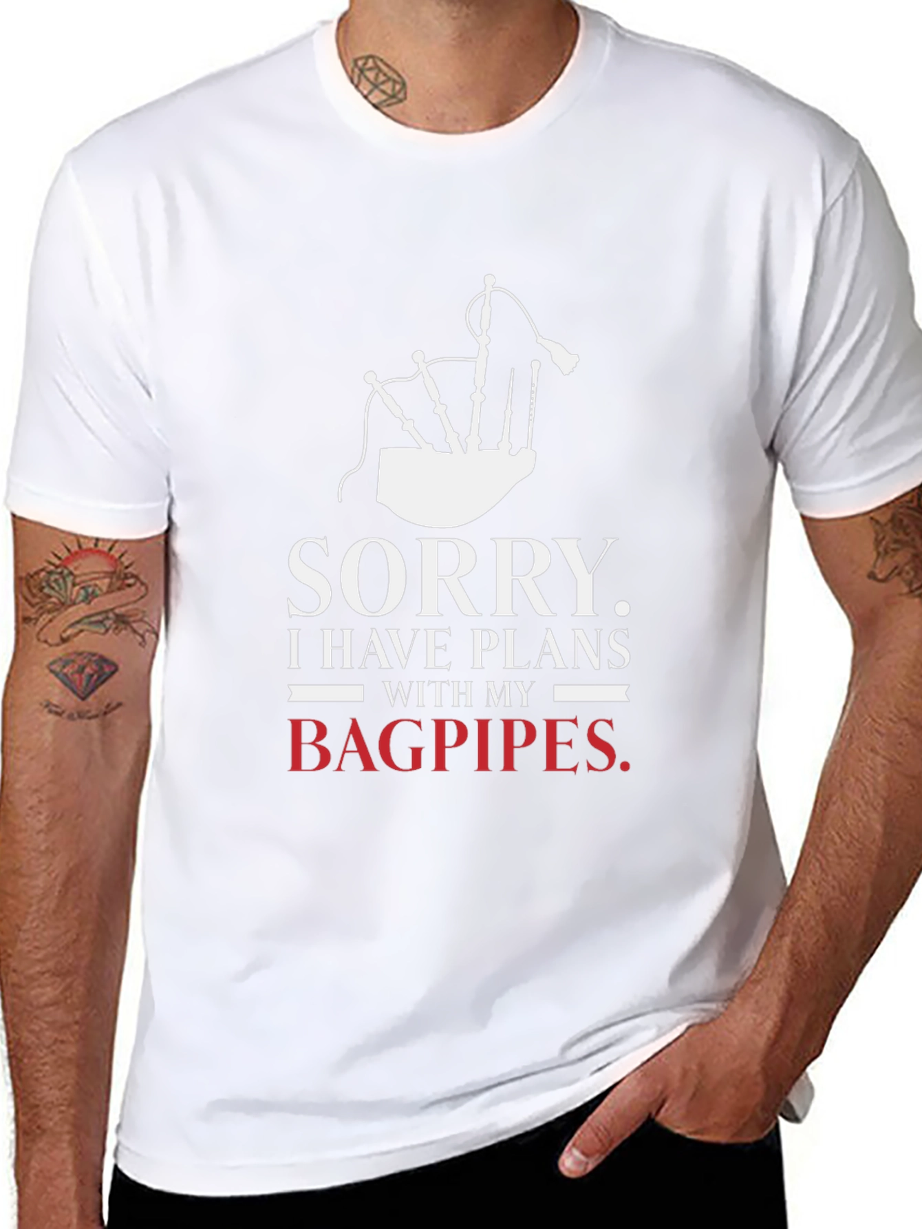 Sorry Bagpipes Plans Graphic Tee