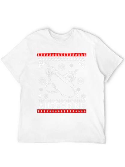 Aubergine Christmas T-Shirt - Funny Ugly Sweater Style